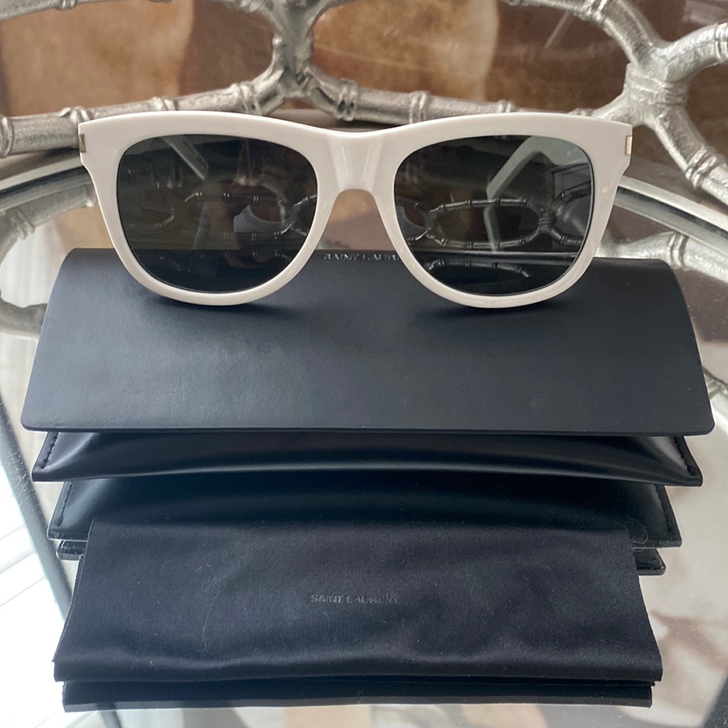 Saint Laurent White Sunglasses